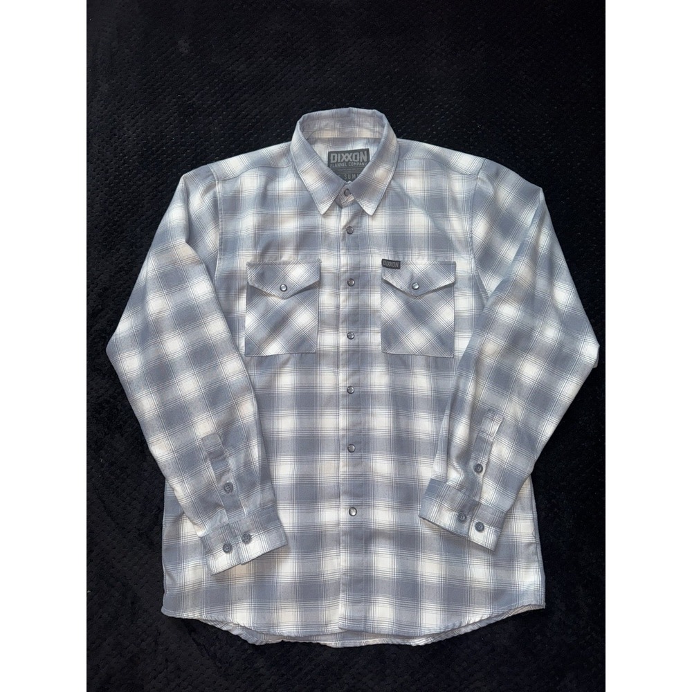 Dixxon Flannel Co. Men's The Summit Flannel  Jacket Shirt Gray Plaid Size M